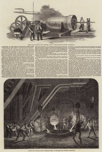 Cilinder van de Grote Hydraulische Pers gebruikt voor het heffen van de Buizen van de Britannia Brug door Samuel Read