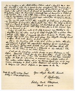 Brief van Samuel Richardson, 22 maart 1754
