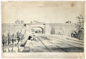 North Midland Railway Bridge onder het Cromford Canal bij Bull Bridge c1840 door Samuel Russell