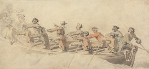 Een scheepsboot door Samuel Scott