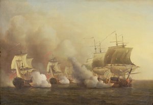 Actie bij Kaap de Goede Hoop, 9 maart 1757 door Samuel Scott