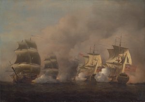 Actie bij de Kaap de Goede Hoop door Samuel Scott