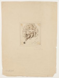 Zittende Cupido door Samuel Shelley