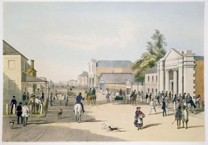 Hindley Street vanaf de hoek van King William Street, Adelaide door Samuel Thomas Gill