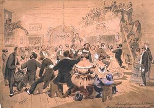 Het eerste abonnementsbal, Ballarat, Victoria door Samuel Thomas Gill
