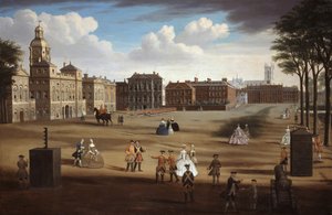 Een Uitzicht op de Westelijke Voorzijde van Horse Guards met de Schatkist en Downing Street daarachter, c.1758