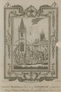 Edward de Zwarte Prins voert zijn gevangene, de Koning van Frankrijk, door Londen