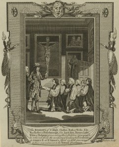 De zeven Bisschoppen die hun verzoekschrift aanbieden aan Koning James II in St James