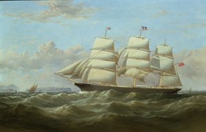 De Britse koopvaarder Clifford op de terugreis van haar eerste reis naar India