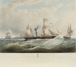 De Nigeriaanse Expeditie, bij de samenvloeiing van de Niger en Benoue rivieren, de schepen Albert, Sudan en Wilberforce bij Holyhead (Wales), augustus-oktober 1841