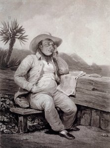 Portret van Napoleon I (1769-1821) op Sint-Helena (gravure door Samuel William Reynolds, 1820) door Samuel William I Reynolds