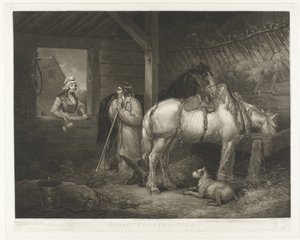 Gesprek in de stal