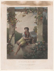 Jongen met hoed vol druiven door Samuel William Reynolds (I)