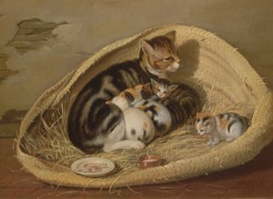 Kat met Haar Kittens in een Mand, 1797