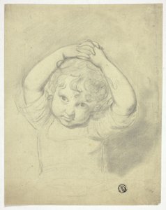 Kind houdt handen boven het hoofd door Samuel de Wilde