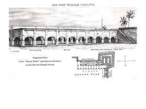 Oude Fort William, Calcutta, met een vermoedelijke weergave van het 
