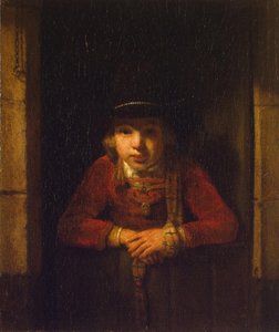 Jongen die door het Raam Kijkt, c.1647 door Samuel van Hoogstraten