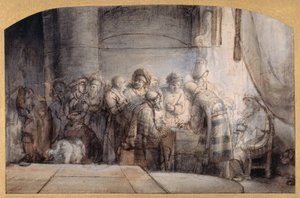 Judas ontvangt de dertig zilverstukken, ca. 1640 door Samuel van Hoogstraten