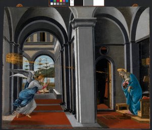 De Aankondiging, c.1490 door Sandro (1444/5 1510) Botticelli