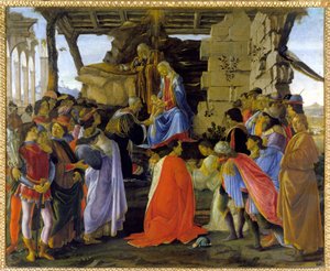Aanbidding der Wijzen, voorstelling van de leden van de Medici-familie