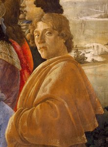 De aanbidding der wijzen (detail) door Sandro Botticelli