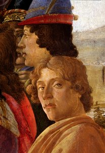 De Aanbidding der Wijzen (detail) door Sandro Botticelli