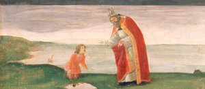 De Heilige Augustinus en de jongen aan het strand door Sandro Botticelli