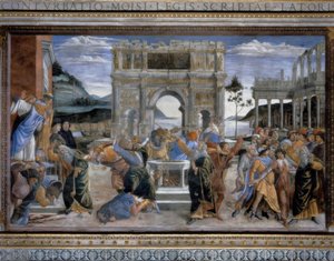 De bestraffing van de bende van Korach door Sandro Botticelli