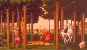Het verhaal van Nastagio degli Onesti II door Sandro Botticelli