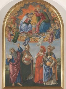 Kroning van Maria met vier heiligen door Sandro Botticelli