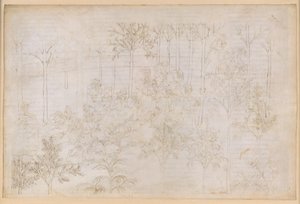 La Divina Commedia, Purgatorio XXXIII. Het Aardse Paradijs: Beatrice in de kring van de deugden; het vertrek; Dantes bad in de rivier Eunoe door Sandro Botticelli