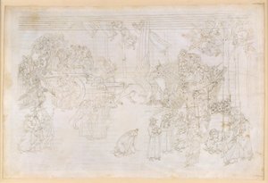 La Divina Commedia, Purgatorio XXXII. Het aardse paradijs: de boom der kennis en het historische lot van de kerk door Sandro Botticelli