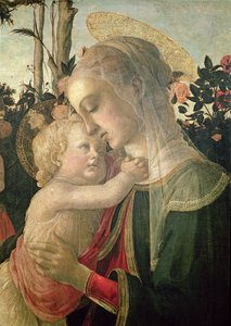 Madonna en Kind met Johannes de Doper (detail) door Sandro Botticelli