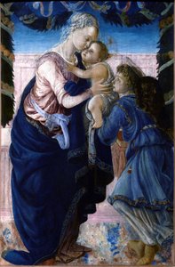 Madonna en Kind met een Engel door Sandro Botticelli
