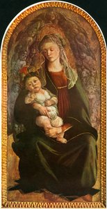 Madonna in glorie met serafijnen door Sandro Botticelli