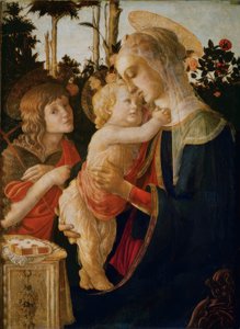 Madonna met kind en Johannes de Doper door Sandro Botticelli