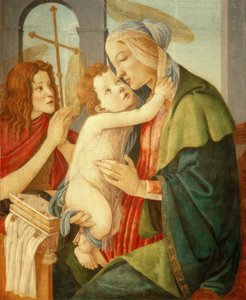 Madonna met kind en de Johannesjongen door Sandro Botticelli