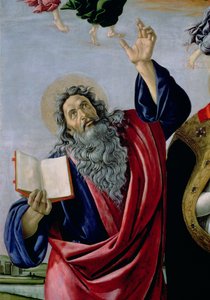 St. Johannes de Evangelist, uit De Kroning van de Maagd Altaarstuk van St. Marcus, ca. 1488-90 (detail)
