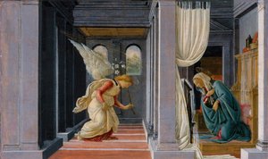 De annunciatie, ca. 1485 door Sandro Botticelli