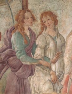 Venus en de Gratiën die geschenken aanbieden aan een meisje, 1480-83 door Sandro Botticelli