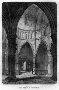 Interieur van de Temple Church, Londen, 1816
