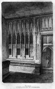 De onderste lobby, House of Commons, Westminster, Londen, 1815 door Sands
