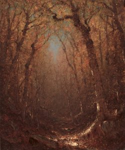 Herfst, een bospad door Sanford Robinson Gifford