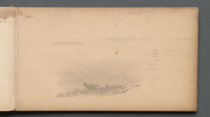 Schetsboek, pagina 04: Zeegezicht met kleurnotities door Sanford Robinson Gifford