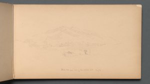 Schetsboek, pagina 12: "Witte Bergen vanaf de voet van Randolph Hill" door Sanford Robinson Gifford