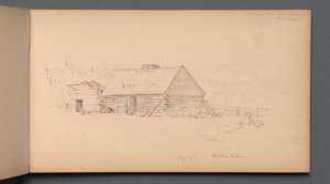 Schetsboek, pagina 14: "Berlijn valt 2 september". door Sanford Robinson Gifford