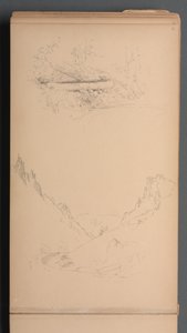 Schetsboek, pagina 15: Landschappen, Berlijnse Watervallen, 1859 door Sanford Robinson Gifford