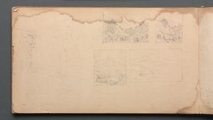 Schetsboek, pagina 39: Maine Landschap Vignetten, 1859