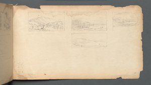 Schetsboek, pagina 40: Maine landschap, 1859 door Sanford Robinson Gifford