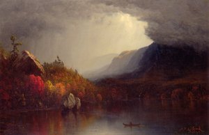 Studie van een aankomende storm op Lake George door Sanford Robinson Gifford